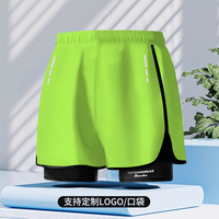 Maillot de bain à séchage rapide pour hommes Short de plage à logo personnalisé Doublure de compression Léopard sans couture Imperméable Gym Walkout