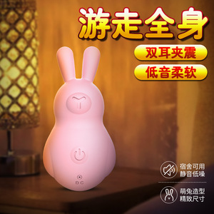 <b>Mini</b> Rabbit <b>Vibrating</b> Egg Strong <b>Vibration</b> Massage For Adults USB Rechargeable Pink - Product Image 3