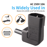 Prise d'alimentation industrielle réutilisable à angle droit LZ-14-T1 IEC 320 C14 10A 250V 90 degrés Connecteur de câble mâle TUV KC CE