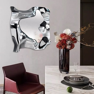 Espejo cóncavo de acero inoxidable colorido nano chapado rectangular personalizado o espejo convexo arte de pared de <span class=keywords><strong>metal</strong></span> contemporáneo de diseñadores - Product Image 4