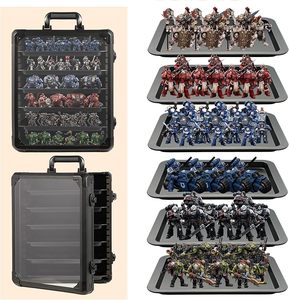 Boîte de rangement miniature avec 6 plateaux, cadre en alliage d'<span class=keywords><strong>aluminium</strong></span>, vitrine de présentation et de transport pour figurines - Product Image 1