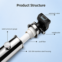 Filtre à eau zéro déchet 5000 LPH avec vanne de recul automatique, purificateur d'eau à ultrafiltration en acier inoxydable pour usage domestique