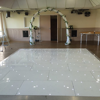 Système de plancher de danse modulaire blanc étoilé pour événements de mariage, fête, dalles de sol scintillantes