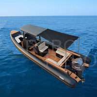 Bateaux pneumatiques rigides en aluminium RIB de luxe de 32 pieds Rhib960 à double coque Orca Hypalon/PVC avec T Top + pare-soleil