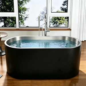 Baignoire de récupération sportive extérieure ovale en acier inoxydable 304 avec robinet, finition haut de gamme personnalisée, capacité 90 gallons, pour 2 personnes - Product Image 1