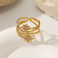 Bague en Acier Inoxydable Polaris Star CZ, Ajustable, pour Usage Quotidien, Ornements Polyvalents, Assortie aux Bagues en Acier Titane