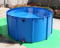 Bassin à poissons pliable en bâche PVC avec support en tuyau plastique pour l'élevage extérieur et la piscine de jardin - Offre Spéciale