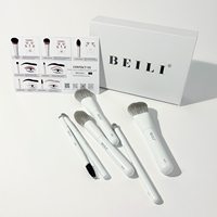 Ensemble de 12 pinceaux de maquillage blanc mat, étiquette privée, couleur personnalisée, poils synthétiques, pinceau plat, fond de teint, anticernes, poudre