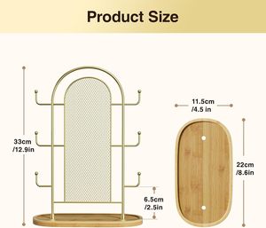 Customizable Gold Metal Microfiber <b>Display</b> Stand for <b>Jewelry</b> for Earrings Bracelets Other Fine Pieces - Product Image 6