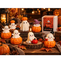 Halloween Süßes Geister-Kürbis Duftkerzen-Set Handgemachte Sojawachs Dekorative Kerzen für Zuhause Party Halloween-Dekoration Geschenke