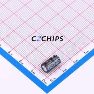 Condensateur électrolytique en aluminium à montage traversant 01EC5194SHC100UF10V, D6.3xL11mm 100uF 20% 10V 219mA-120Hz - Product Image 1