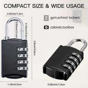 Cadenas à combinaison à 4 chiffres, étanche, pour extérieur, bagages, casier de gym, boîte à outils, valise, serrure pour employé - Product Image 2