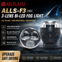 AILILAISI Nouveau projecteur de voiture 3 pouces à triple lentille Bi-LED avec faisceau large longue portée pour la mise à niveau des phares automobiles