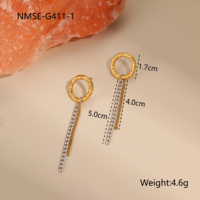 Ensemble de bijoux chaîne cercle minimaliste Punk plaqué or deux tons gland boucles d'oreilles en acier inoxydable Bracelet collier pour femmes
