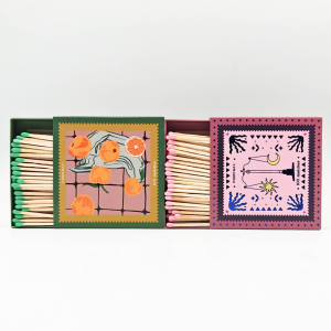 Candele in legno rosa con scatole di fiammiferi di sicurezza personalizzate per la stampa personalizzata del Logo - Product Image 1