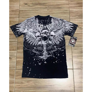 T-shirt Affliction des années 2000, vêtements rétro punk hip hop, imprimé graphique, t-shirt oversize pour homme, nouveau, col rond, coton, manches courtes - Product Image 2