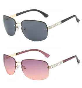 แว่นกันแดดหรูหราปี 2023 แบบไร้กรอบสำหรับผู้หญิง แว่นกันแดดประดับเพชรทันสมัย - Product Image 4