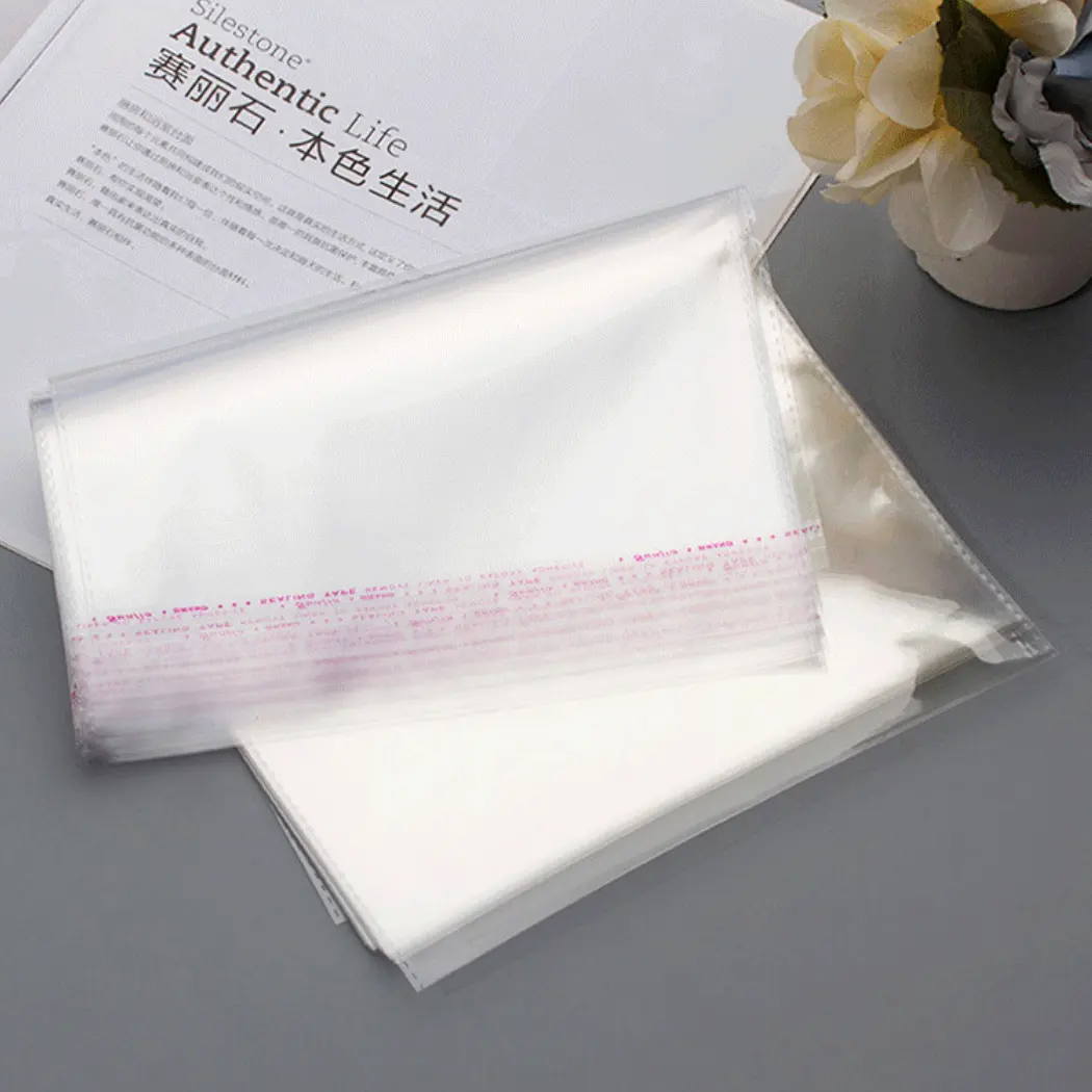 Wholesale Custom Logo Printing Self Sealing Adhesive Clear Transparent Cookies Plastic Opp Bag For Food Packing
