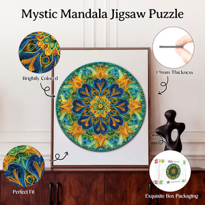 Puzzle personnalisé rond mystique mandala 2026, fabricant de puzzles, puzzle de 1000 pièces pour adultes - Product Image 2