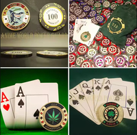 Protecteur de Cartes de Poker Personnalisé, Pièce de Monnaie de Casino Porte-Bonheur en Métal Doré, Pièce de Défi pour Soirée Poker, Cadeau en Gros