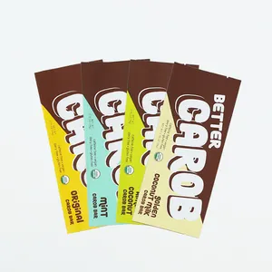 Custom Heal Seal Chocolate Snack Energy Bar Wrapper Aluminum Foil Candy Cookie Gummy Protein Bar Wrapper Back Seal Packaging