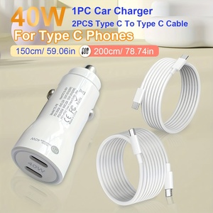Chargeur de voiture <span class=keywords><strong>pour</strong></span> téléphone portable à charge rapide simple 2 en 1 avec deux ports QC3.0 Nouveautés - Product Image 2