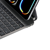 Clavier portable intelligent à LED avec interrupteur à ciseaux, design 2024, aluminium, Bluetooth sans fil, pavé tactile magnétique, ergonomique, taille standard, disposition US