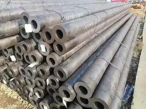 Tubo de aço pintado preto Tubo de ferro sem costura S355j Tubo hidráulico sem costura laminado a quente para andaimes de 8 polegadas