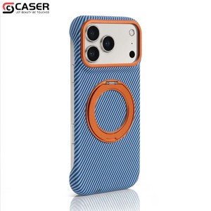 Funda Protectora para Teléfono de Alta Calidad con Textura de Fibra de Carbono, Anillo Magnético Giratorio de 360 Grados, Antigolpes, para Negocios, Compatible con Modelos 13, 14-18 - Product Image 5