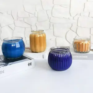 Groothandel Transparante Geur Kandelaar Decoratieve Glazen Ornamenten Creatieve Pompoen Glazen Kaarsenpot