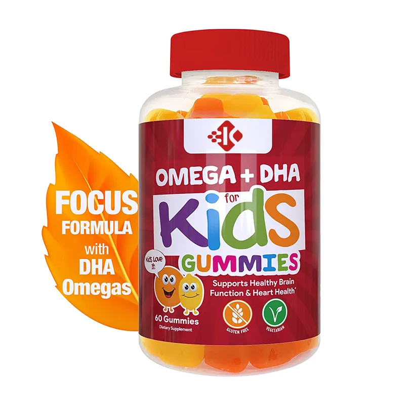 OEM/ODM supporta la visione sana della funzione cerebrale e la salute del cuore Omega 3 6 9 DHA Gummies per bambini Omega 3 Gummies