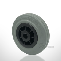 Neumático de goma sólida gris de 125mm directamente de fábrica con ruedas de rodillos o rodamientos de bolas para ruedas de carro manual