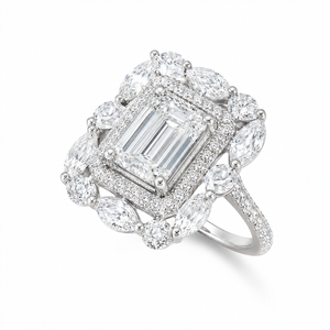 Anello di fidanzamento con taglio a principessa per donna, elegante gioiello da dito alla moda - Product Image 1