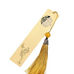 Marque-page en laiton ajouré style ancien/à pampilles, logo personnalisé, vente en gros, cadeau créatif culturel de style chinois pour <span class=keywords><strong>promotion</strong></span> - Product Image 1