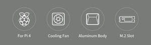 Waveshare PI4-CASE-ARGON-ONE-M.2-SKU-18531, Argon One M.2 : Boîtier en aluminium pour Raspberry Pi 4, avec extension M.2 - Product Image 6