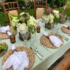 Хит продаж, натуральные круглые подстилки из водяного гиацинта, набор из 6 соломенных тканых салфеток 35 см для свадебного обеденного стола