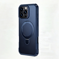 Coque de téléphone portable magnétique de luxe personnalisée en TPU+PC pour 17/16/15, antichoc, avec support d'anneau