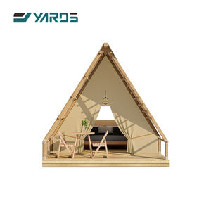 Tienda Triangular <span class=keywords><strong>de</strong></span> Lujo Safari <span class=keywords><strong>para</strong></span> Glamping, Resort con Lona, <span class=keywords><strong>Casa</strong></span> <span class=keywords><strong>de</strong></span> Tiendas Piramidales <span class=keywords><strong>de</strong></span> Madera Maciza con Terraza - Product Image 1