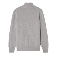Produsen Rajutan OEM ODM Khusus Sweater Rajut Pria dengan Ritsleting dari Kasmir dan Wol Merino Sweater Pria Kasmir