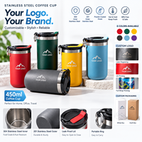 Tasse de voyage isotherme en acier inoxydable 450 ml personnalisable avec logo et poignée boucle – Meilleure vente