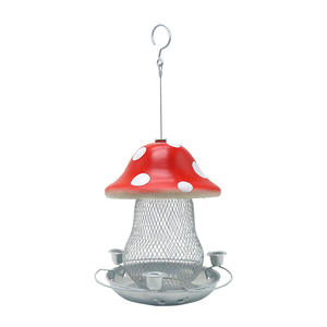 Oniya mignon champignon maison forme colibri mangeoires grande capacité suspendu à énergie solaire mangeoire à oiseaux pour l'extérieur - Product Image 1