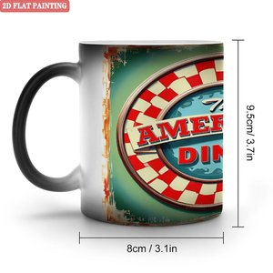 Frosted Black <b>Ceramic</b> <b>Mug</b> 11oz Heat Color Changing Sublimation Cup For Diner Design Printing - Product Image 1