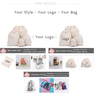 Sac de rangement anti-poussière en toile de coton biologique avec cordon double personnalisé - Product Image 5