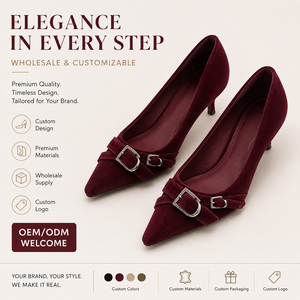 <span class=keywords><strong>Scarpe</strong></span> Formali da <span class=keywords><strong>Donna</strong></span> in Velluto Francese <span class=keywords><strong>con</strong></span> Punta Affusolata, Doppia Fibbia e <span class=keywords><strong>Tacco</strong></span> a Spillo <span class=keywords><strong>con</strong></span> Strass, OEM ODM Logo Personalizzato - Product Image 1