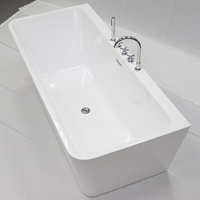 Baignoire autoportante en acrylique, massage pour spa, baignoire CE, carré, mur contre l'intérieur, salle de bain sur pied