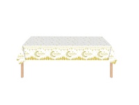 Nouvelle nappe jetable pour le Ramadan, nappe imprimée blanche, noire et violette, décoration de table pour le dîner de l'Aïd Moubarak, décoration islamique pour la maison musulmane