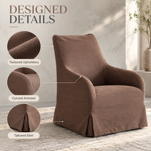 Fauteuil d'appoint moderne en tissu VB avec structure en bois massif et mousse haute densité pour salon, chambre, hôtel, salle de séjour - Product Image 5