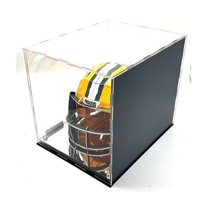 Nhà máy tùy chỉnh <span class=keywords><strong>Acrylic</strong></span> Bóng Đá Mũ bảo hiểm hiển thị trường hợp Showcase box với UV bảo vệ chống bụi gương hiển thị đứng cho lưu trữ - Product Image 2