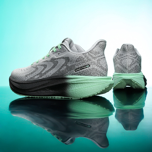 Scarpe da Corsa Moderne di Tendenza con Lacci, Suola Ammortizzata in EVA, Tessuto Traspirante con Motivo <span class=keywords><strong>a</strong></span> Onde, Dettagli Verde Menta - Product Image 3