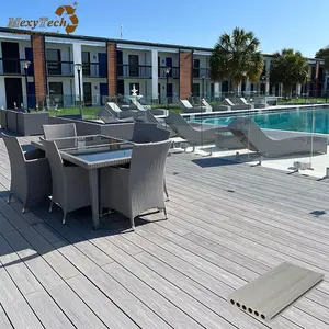 new co-extrusion tecnology wood plastic composite decking for swimming pool